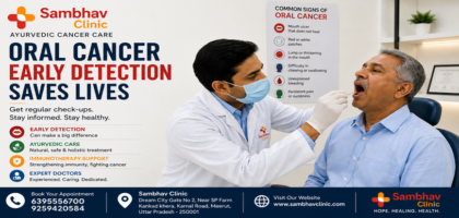 Doctor examining a patient's mouth for early signs of oral cancer